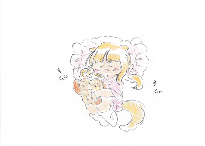 ヤマネちゃんたちと一緒にずっと寝てたい。#イラスト #可愛い #女の子 