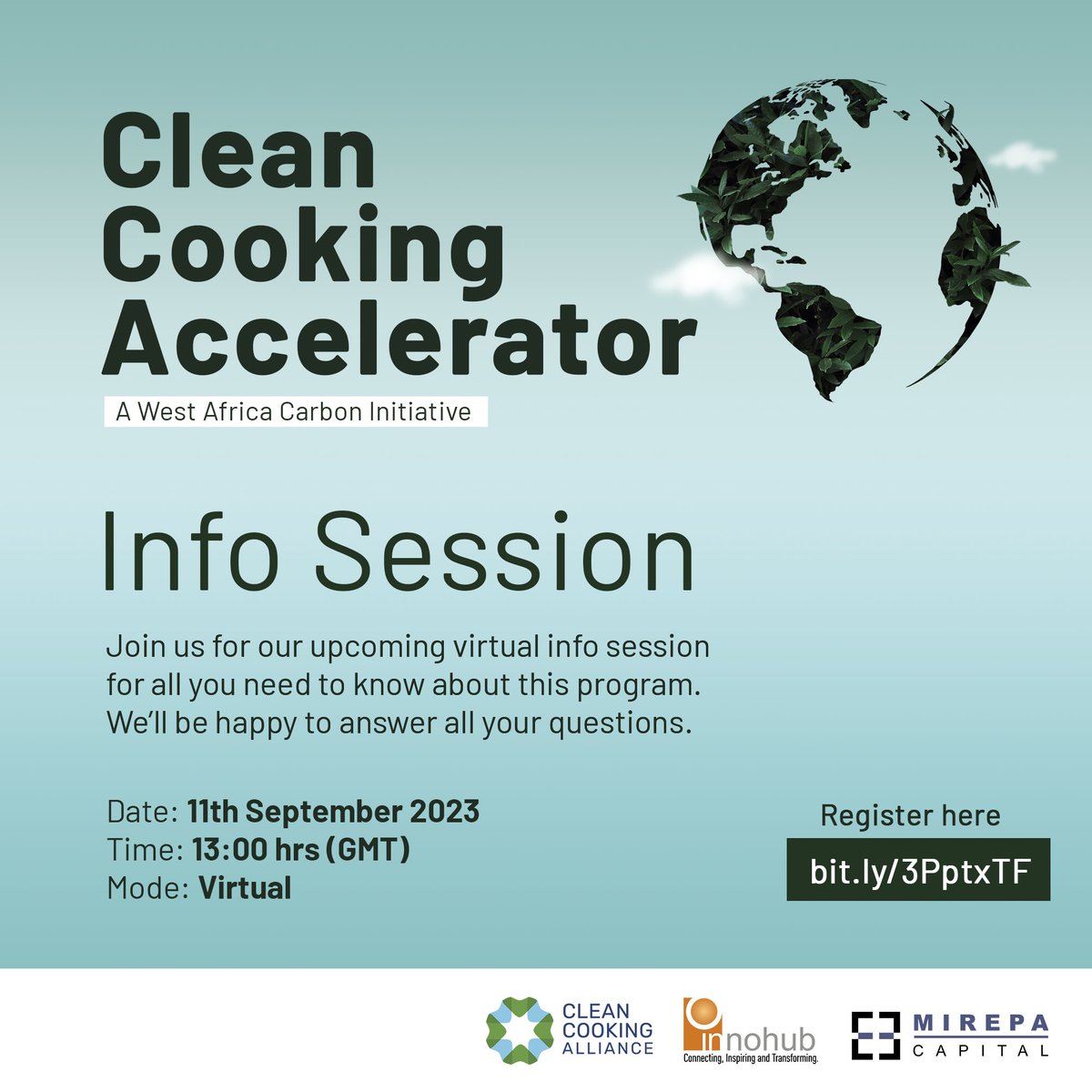 Got questions on what the Clean Cooking Accelerator (West Africa) program is all about, who qualifies to be a part of this program, and why you should not miss out if you are in the Clean Cooking sector, join our info session! 

Register here: bit.ly/3PptxTF

#cleancook
