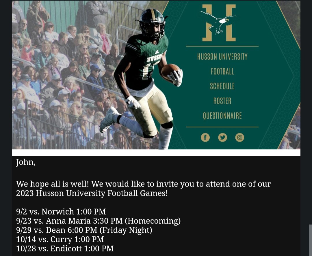 Blessed to receive a game day visit from Husson University Football <a href="/QBCoachWhite/">EJ White</a>
<a href="/thecoachsutton/">Tommy Sutton</a> <a href="/Showtime12u/">Maurice jones</a>