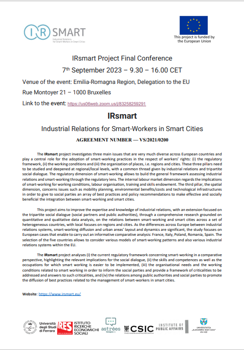 IRsmart_EU's tweet photo. 7 th September 2023 #IRsmart Project Final #conference  – 9.30 – 16.00 CET at @RERBruxelles , Rue Montoyer 21 – 1000 Bruxelles join online https://t.co/KzQNvrPNjj 👇 https://t.co/oCOWkyFHc5