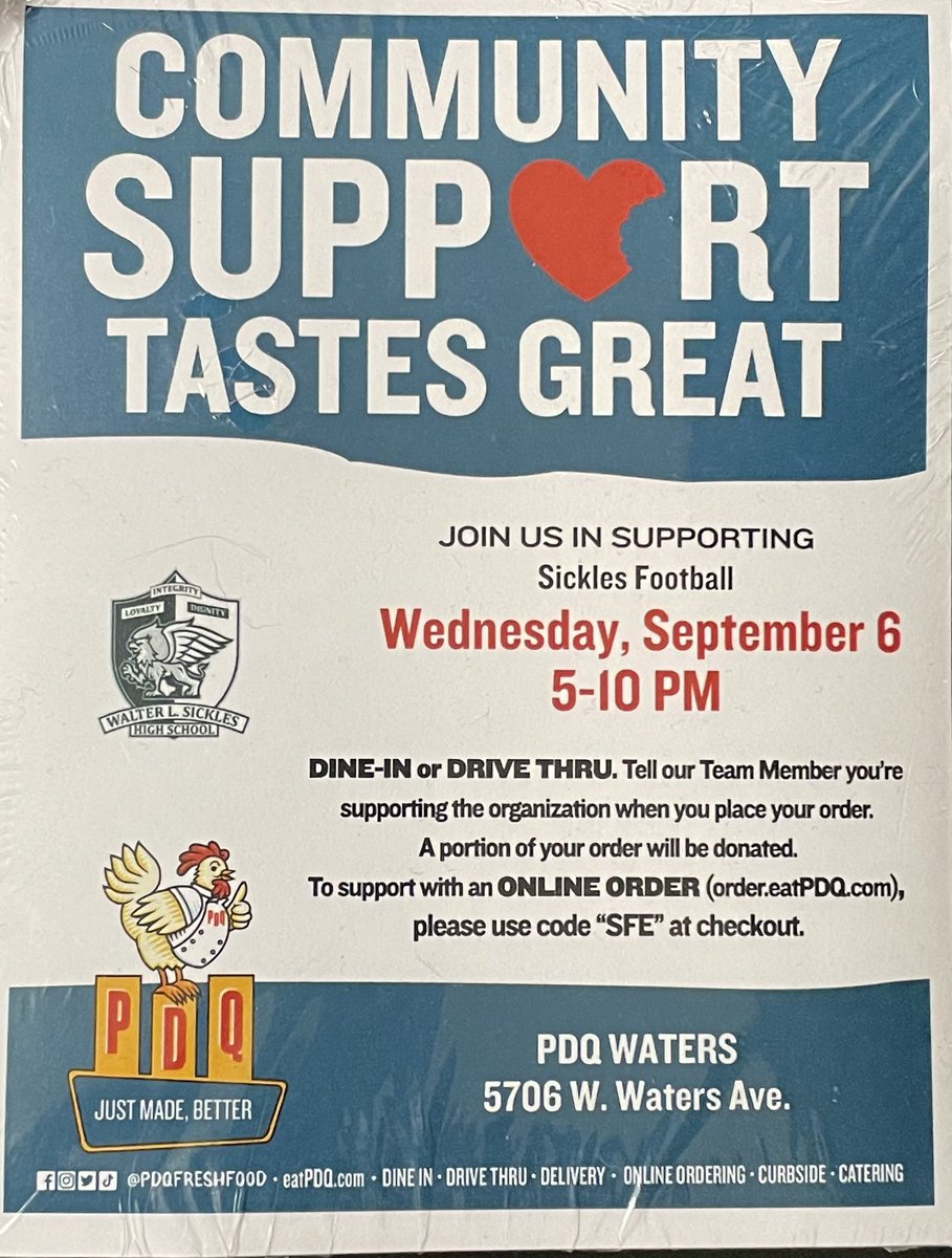 Come support the Sickles Football program tomorrow night!