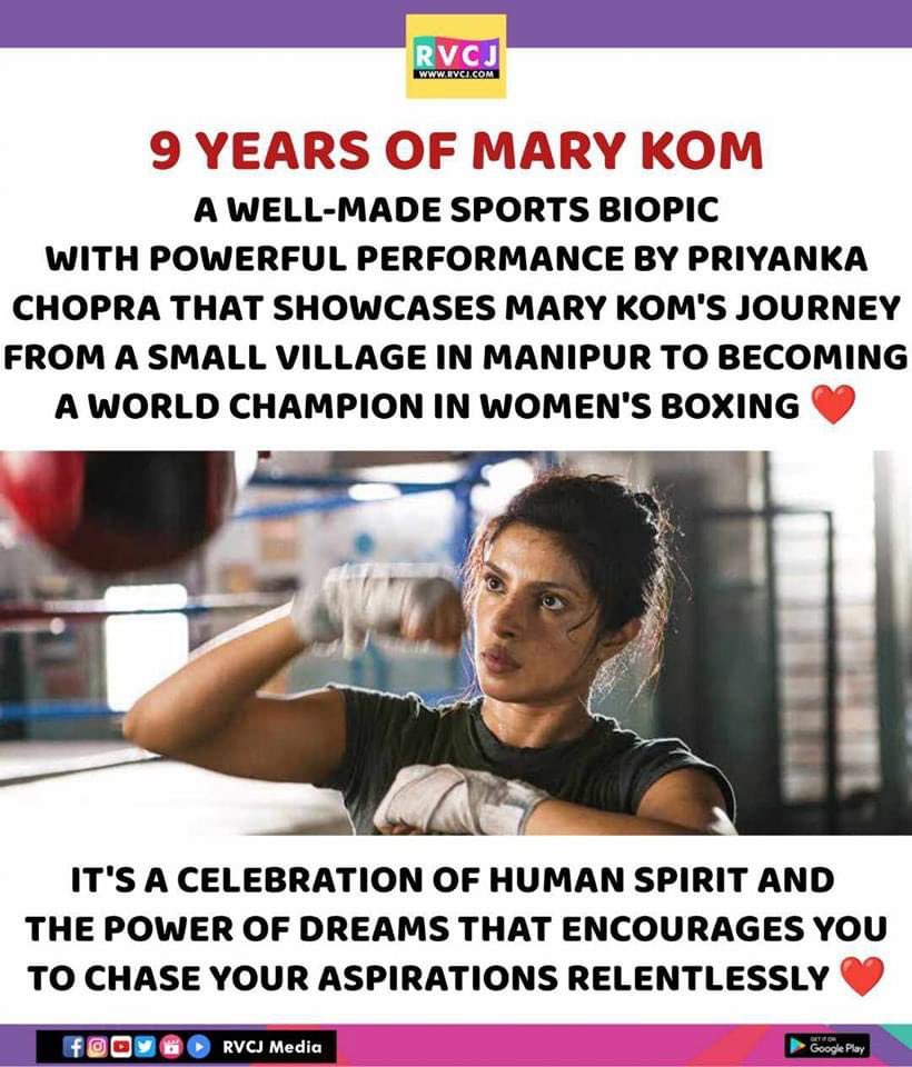 9 years of Mary Kom!
#marykom #priyankachopra #bollywood #biopic #rvcjmovies @priyankachopra @MangteC