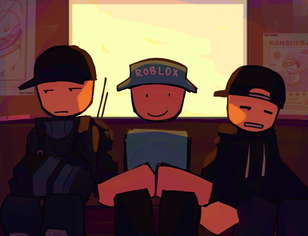 Claudiusmiau's tweet image. Goobers in the train 
🚂🚋🚃🚋🚃🚋🚃... 

[#roblox #robloxevade #robloxart]
