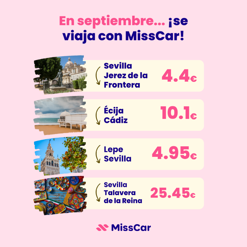 misscar_es's tweet photo. Septiembre con S de "seguro que estás buscando un viaje próximamente" 😎
Y si no, echa un vistazo a todos los destinos disponibles en nuestra app y seguro que cambias de opinión 😉
#compartircoche #viajecompartido #viajarconchicas