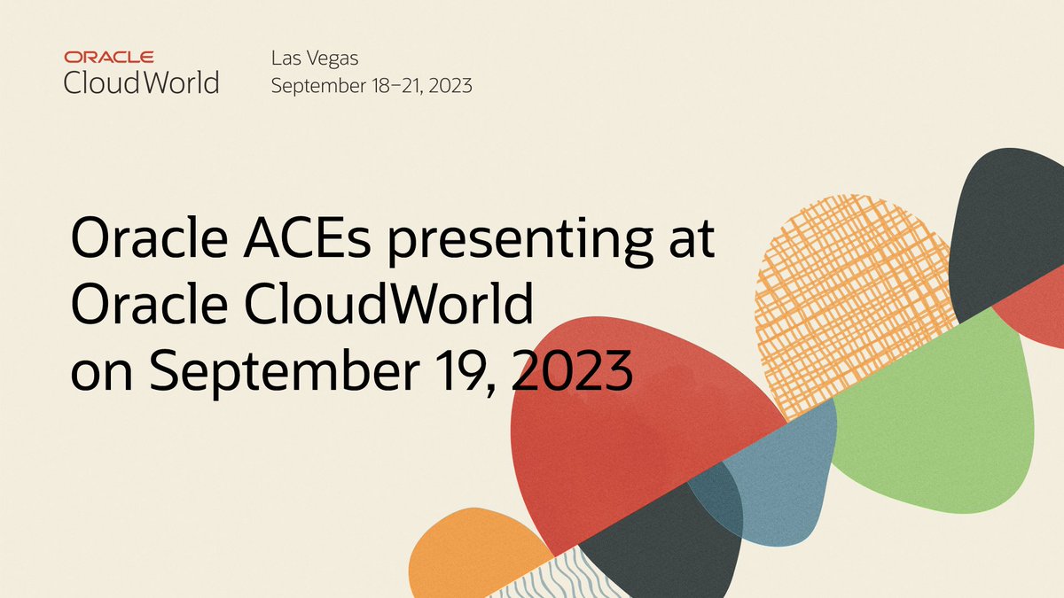 Oracle ACE Program (@oracleace) on Twitter photo See the Oracle ACEs agenda at Oracle CloudWorld on September 19 and schedule your favorite sessions now 👉 <a href="/bkhan/">Basheer Khan</a> <a href="/debralilley/">Debra Lilley</a> <a href="/dvlamis/">Dan Vlamis</a> <a href="/TimVlamis/">Tim Vlamis</a> <a href="/GavinSoorma/">gavin soorma</a> <a href="/tyskjohan/">tyskjohan</a> <a href="/JulianDontcheff/">Julian Dontcheff</a> <a href="/monty_latiolais/">Monty Latiolais</a> <a href="/rsantrod/">Ruben Rodriguez</a> <a href="/stefanoehrli/">Stefan Oehrli</a>
social.ora.cl/6018PafTr
#OracleACE See the Oracle ACEs agenda at Oracle CloudWorld on September 19 and schedule your favorite sessions now 👉 <a href="/bkhan/">Basheer Khan</a> <a href="/debralilley/">Debra Lilley</a> <a href="/dvlamis/">Dan Vlamis</a> <a href="/TimVlamis/">Tim Vlamis</a> <a href="/GavinSoorma/">gavin soorma</a> <a href="/tyskjohan/">tyskjohan</a> <a href="/JulianDontcheff/">Julian Dontcheff</a> <a href="/monty_latiolais/">Monty Latiolais</a> <a href="/rsantrod/">Ruben Rodriguez</a> <a href="/stefanoehrli/">Stefan Oehrli</a>
social.ora.cl/6018PafTr
#OracleACE