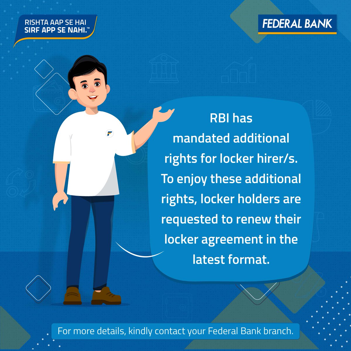 FederalBankLtd's tweet photo. Know everything about locker agreements. Stay tuned to see more from this series.

#Feddy #Locker #FeddyFactoids #Awareness https://t.co/HZBEzHYJgX