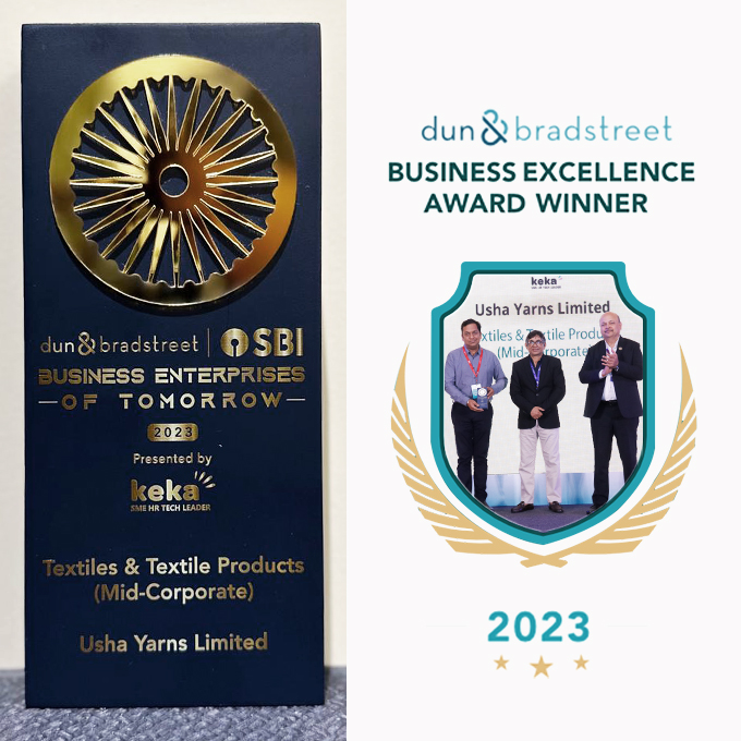 Honoured by Dun &amp; Bradstreet for Business Enterprises of Tomorrow 2023
We are recognized again with “Business Enterprises of Tomorrow 2023” awarded by Dun &amp; Bradstreet this year for the category of Mid Corporate in Textile and Textile Products.