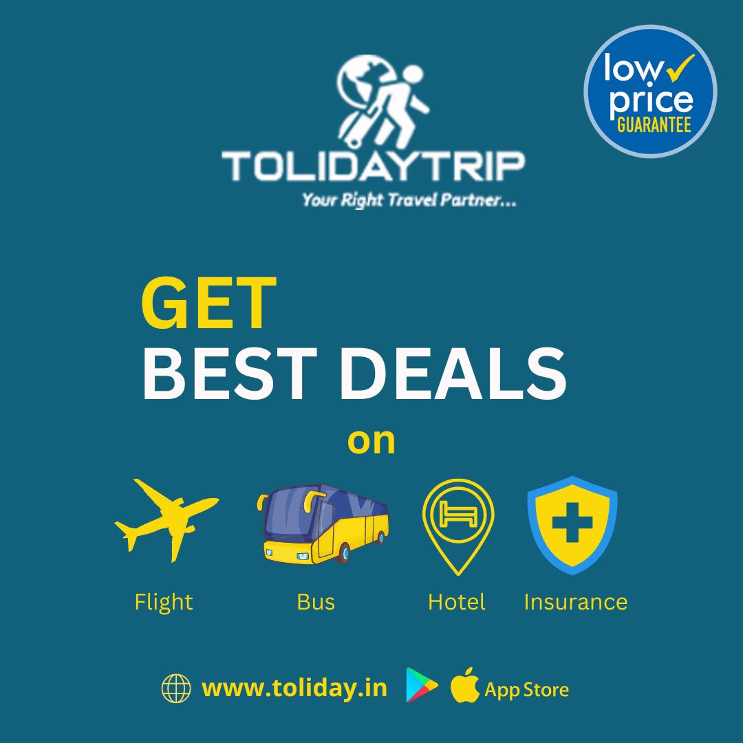 tolidaytripin's tweet photo. Get Best Deals on Flight, Hotel, Bus, Holiday &amp; Travel Insurance. Book Now on https://t.co/nu0jjVqKqB #tolidaytrip #flightbook #airtravel #traveldeals #lowprice #flight #travelinsurance #luxurytravel #tourpackage https://t.co/GKPHC68Eii