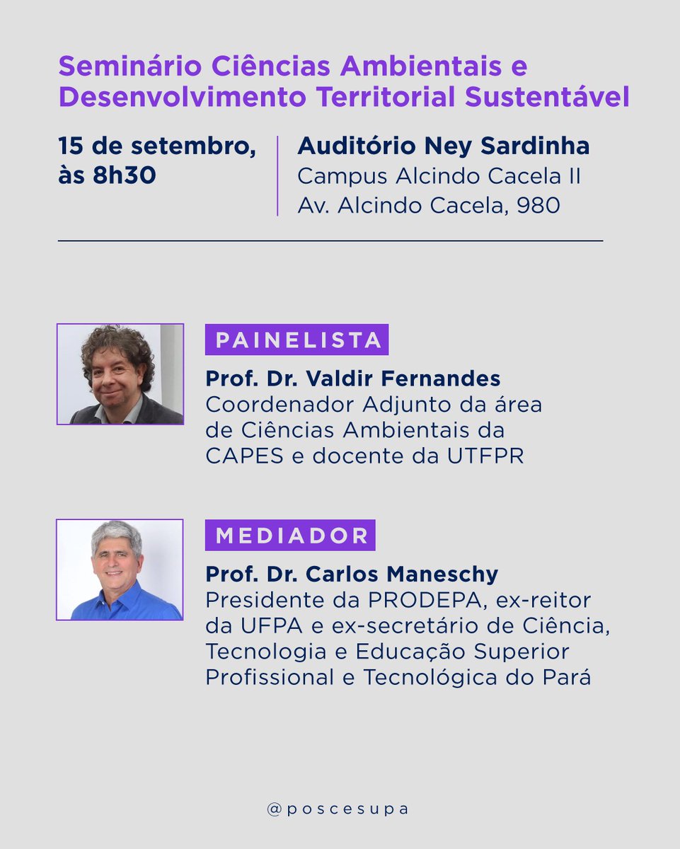 _MarcosSousa_'s tweet photo. A Escola de Negócios, Tecnologia e Inovação do CESUPA lançará o seu primeiro mestrado profissional em Inteligência Territorial e Sustentabilidade no Seminário “Ciencias Ambientais e Desenvolvimento Territorial Sustentável”.
@cesupaonline
https://t.co/U7gBMoK2jy https://t.co/CisNJ9K0Ea