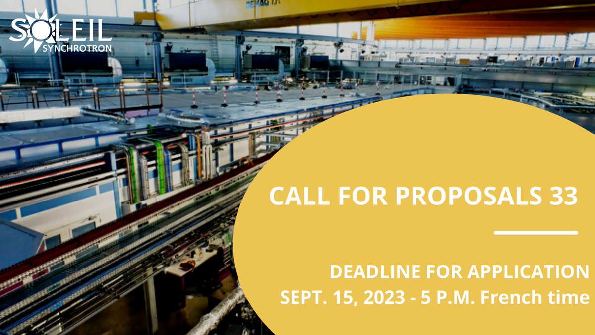 📣 Call for proposals 33 (#AP33) Users, you have only 10 days left to apply for beamtime!  📅 Deadline : September 15, 2023, 5 p.m. French time   + info 👉 bit.ly/3XRJFQk  visuel en anglais &gt; dans drive S36