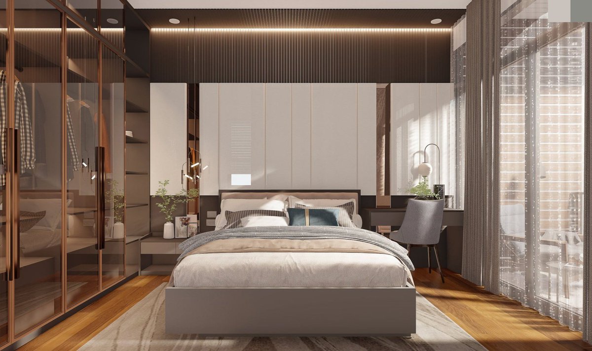 Bedroom with light style
#nhadep #nhapho #homedecor #interiordesign #interiordecor #interiors #smarthome #thietkenhadep #thietkenoithat