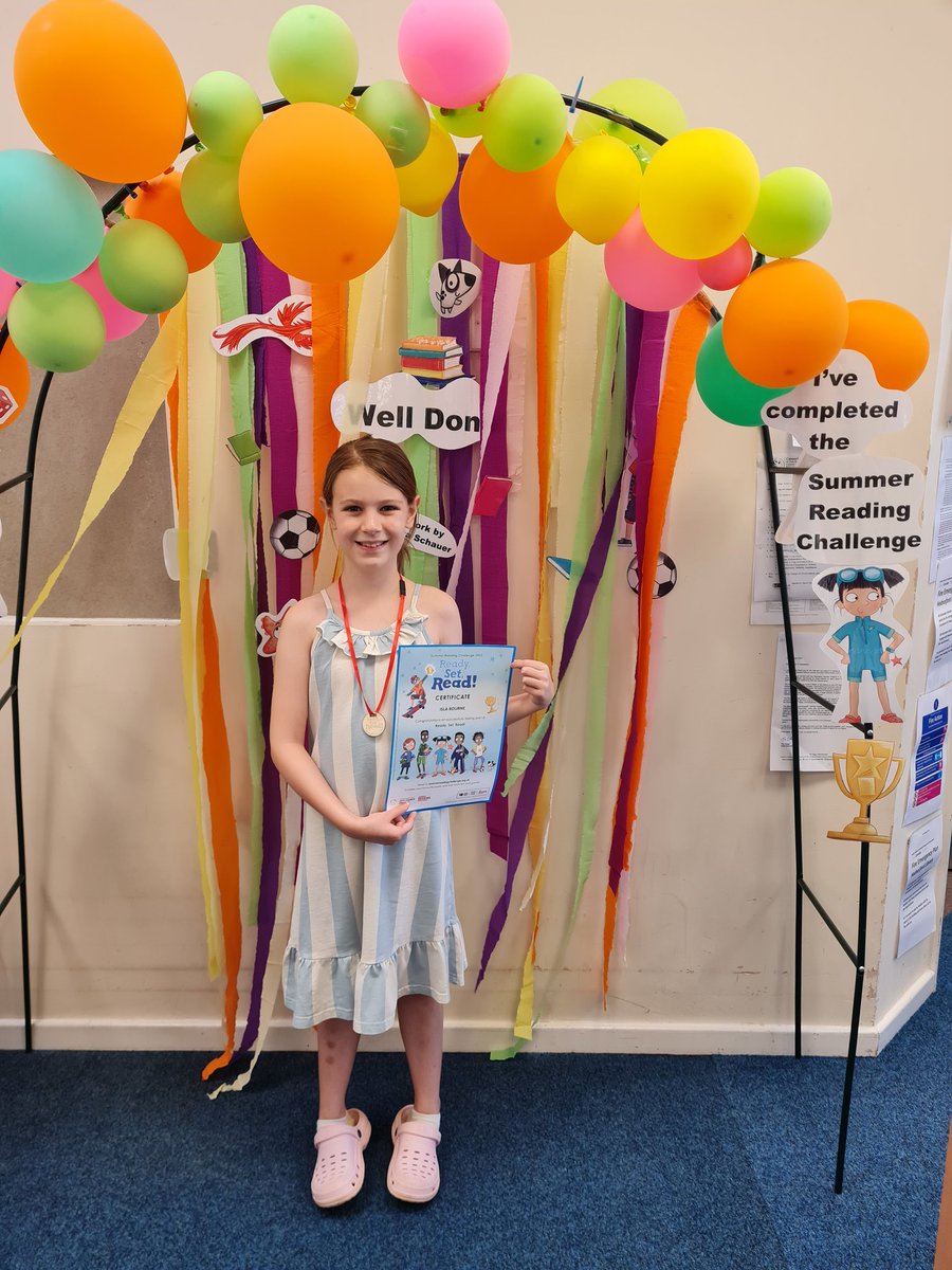 Isla has enjoyed taking part in the Summer Reading Challenge 2023 'Ready, Set, Read!' at our local library @HednesfordLib @PoppyfieldSch