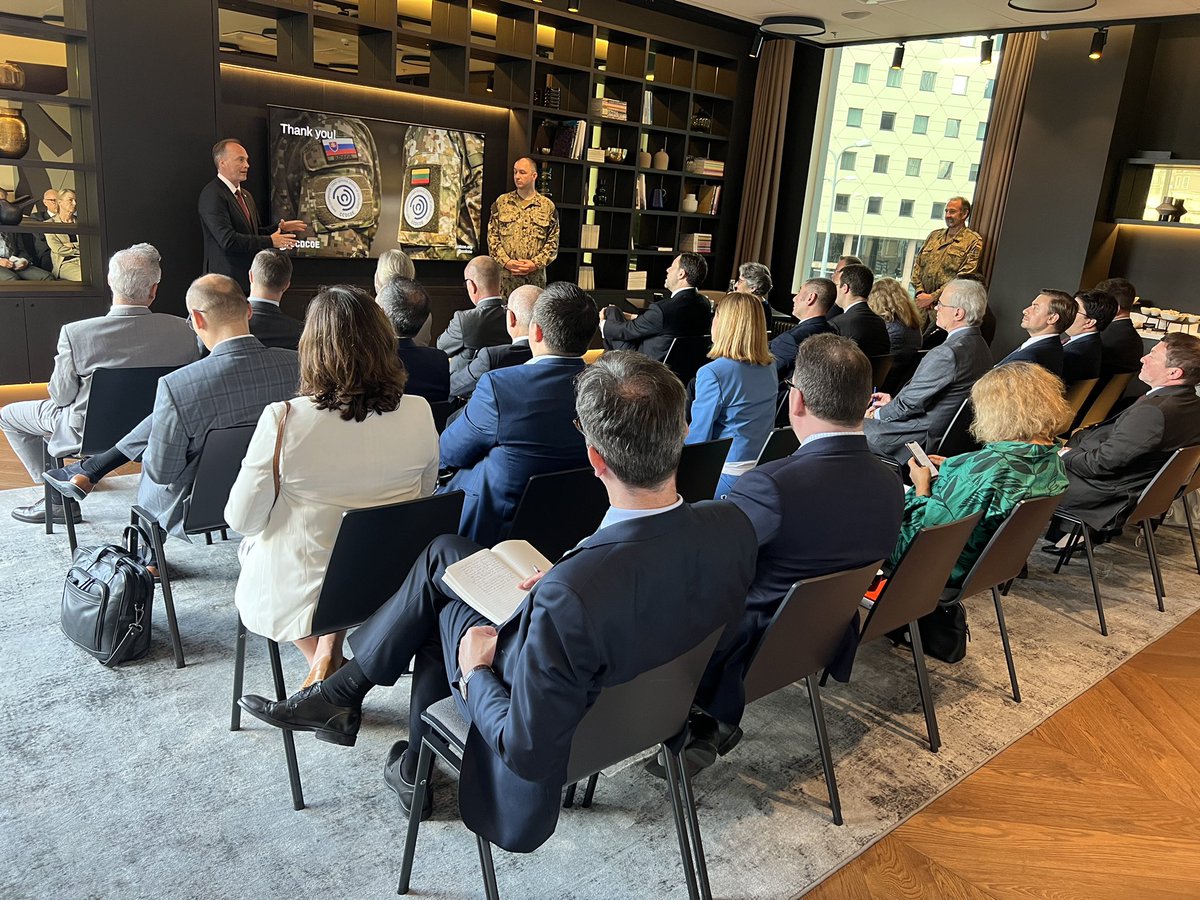 ccdcoe's tweet image. Briefed incoming diplomats from our member nations on the CCDCOE’s mission and activities to forge a stronger collective #cyberdefence. We look forward to working with you to ensure a safer cyber tomorrow.