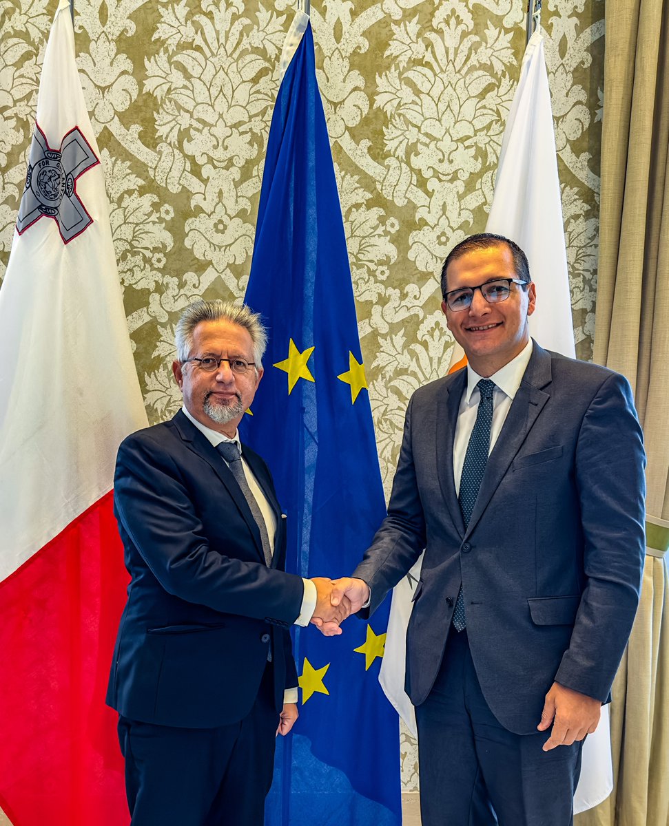 chriscutajar's tweet photo. Hosted my 🇨🇾 counterpart Ambassador Kyriacόs Kouros for a round of political consultations, with bilateral relations, regional &amp; global matters on the agenda. CY is an important  EU &amp; Mediterranean partner, with both countries facing similar challenges on the periphery of Europe. https://t.co/MR7116khjk