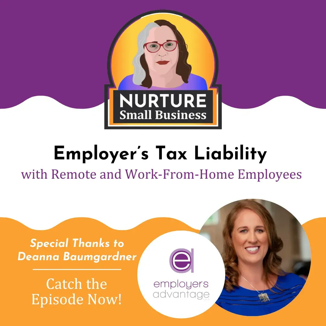 DCAVirtual's tweet image. There&apos;s a lot to consider regarding tax compliance for WFH &amp;amp; remote workers. It’s important to understand what location laws your business must comply with. Deanna Baumgardner joins the show and shares her expertise. 
dcavirtual.com/nurture-small-… 

 #RemoteWorkforce  #TaxCompliance