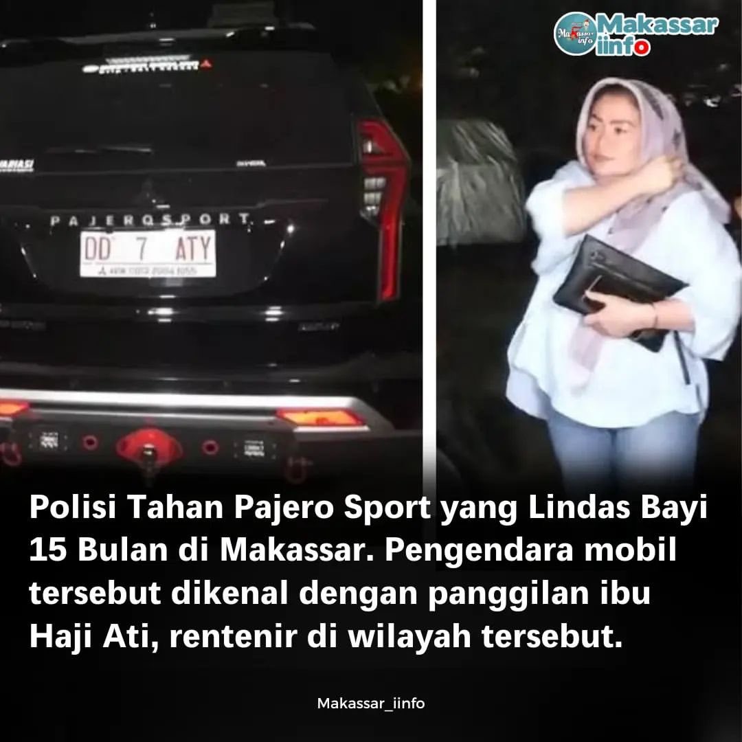 Kasat Lantas Polrestabes Makassar AKBP Amin Toha menyebut, pihaknya telah menerima laporan terkait bayi 15 bulan yang terlindas mobil Mitsubishi Pajero Sport.

'Setelah tadi sudah lengkap (datanya), dibuatkan laporan Polisi,' ujar Amin Toha saat ditemui di Pos Pelayanan