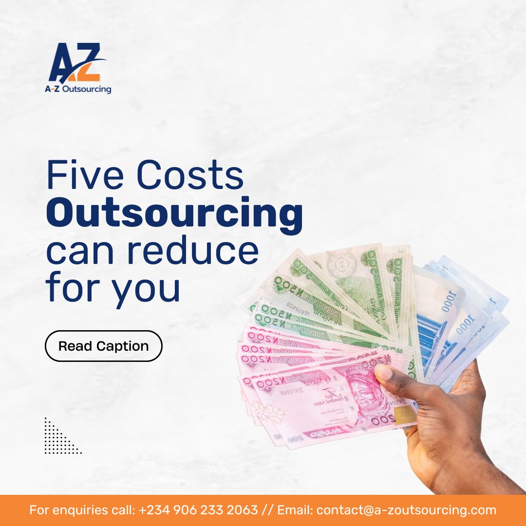 A_ZOutsourcing's tweet photo. Here are five costs HR Outsourcing can reduce for you:

1. Hiring Cost
2. Operating cost
3. Management cost
4. Risk cost
5. Tax Remittance cost

Book a consultation session with us today.

#AZOutsourcing #HRinNigeria #HRstrategies #Savecost #BusinessProgress https://t.co/Y4hwZTwpeC
