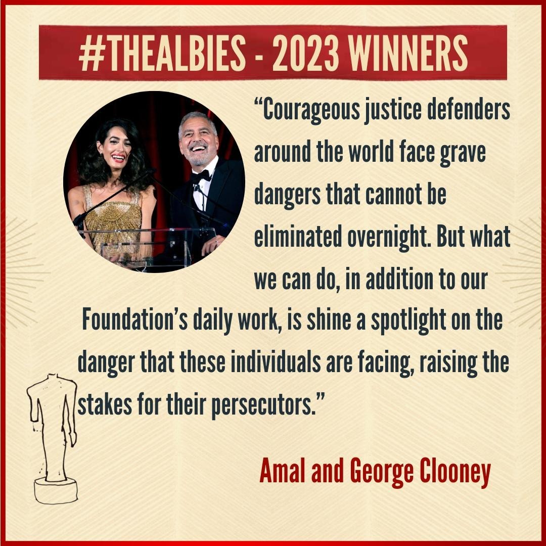 We’re excited to announce this year’s recipients of #TheAlbies, our annual awards that honor courageous defenders of justice. In the coming days we will spotlight each of our winners in turn and tell you more about their remarkable work. cfj.org/news_posts/clo…