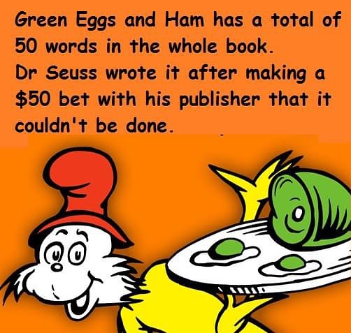 wnct9weather's tweet photo. The Dr. Seuss book to use the least number of words yet sell the most copies...
@wnct9 #wnctstormteam9 https://t.co/EvkWrCxJy2