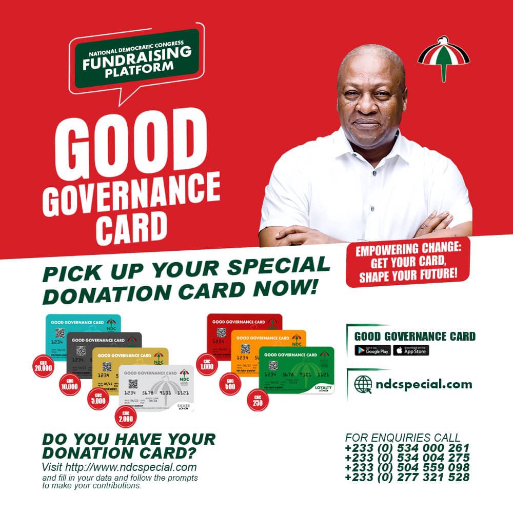 DeeMayor3's tweet image. The Good Governance Card: A pathway to progress, a bridge to unity. Join hands with the NDC to create a more inclusive and equitable Ghana. #PathwayToProgress #NDCUnity
