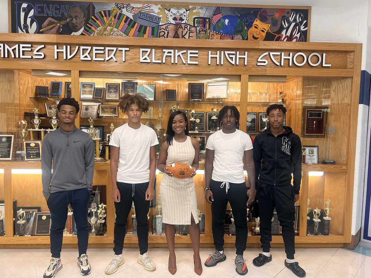 Congrats to Ms. Snead who received the game ball for her first win as principal of Blake High School! 🏈