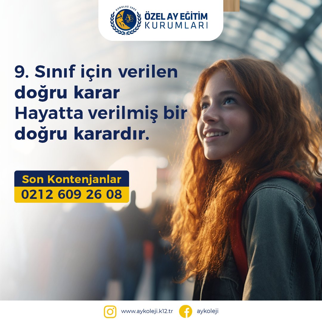 9. Sınıfların geleceğini şekillendirdiği bu özel süreçte yanınızdayız.

#AyKoleji