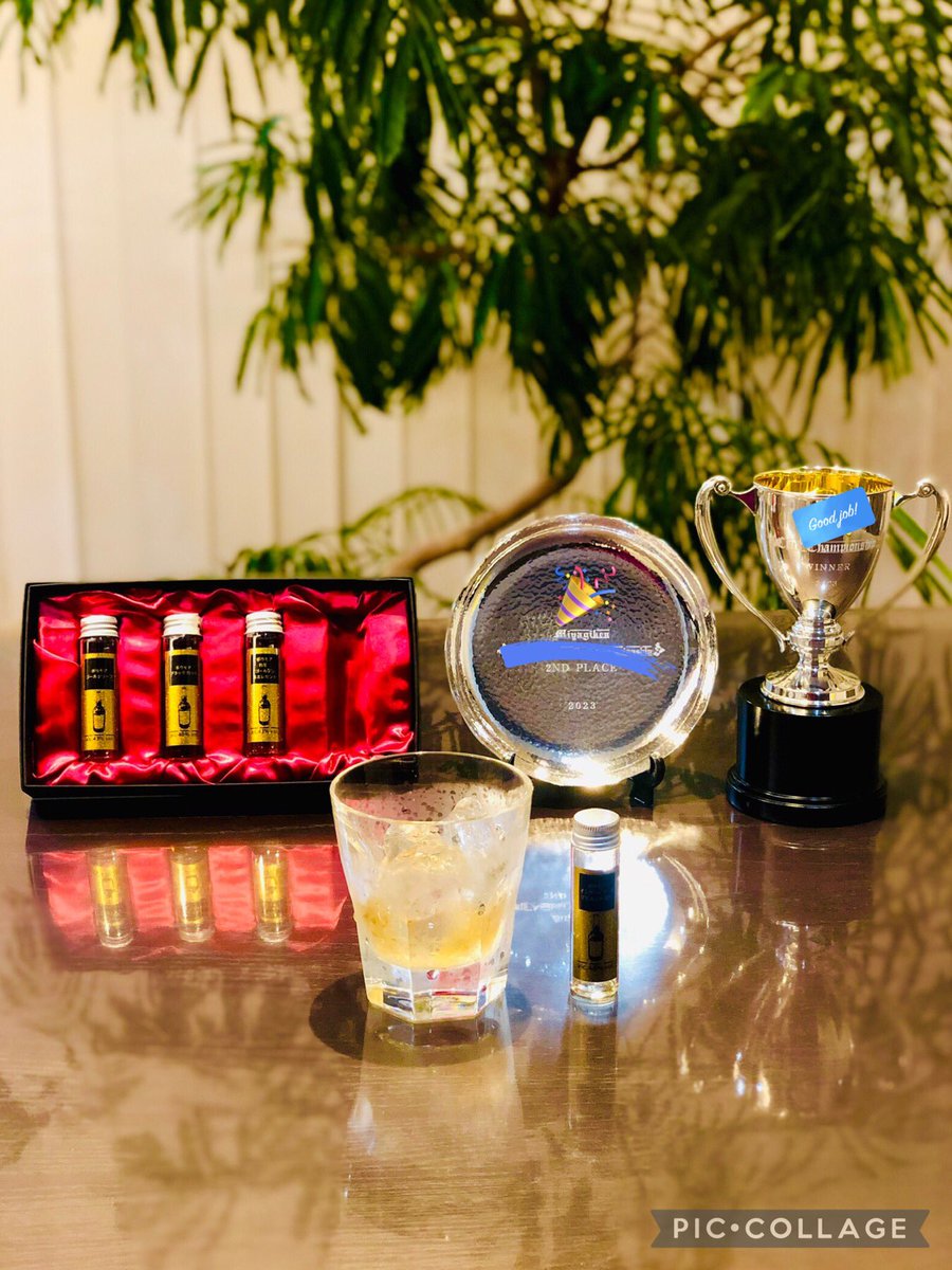 旦那が優勝＋別の大会でも県２位で次の東北大会に進めたので、今夜は夫婦で祝い酒🎊🏆
サイコミルクさん<a href="/_psychomilk/">サイコミルク</a>のボウモアからスタート✨
デビルズカスク、一口貰ったら美味しすぎる…！😭
そして旦那頑張ってたから本当に嬉しい😆🙌
響BHの当選はこの夏の運使い果たしたと思って諦めよう😂😇