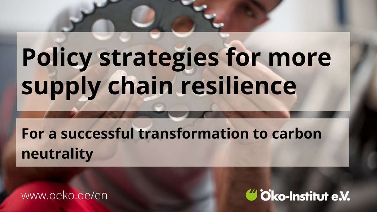 How can Germany secure its raw material needs and thus achieve the #transformation to #climate neutrality? New study on #resilience of #supply chains (full-length in german): oeko.de/en/up-to-date/… Learn about the results in a later event via livestream (german):…