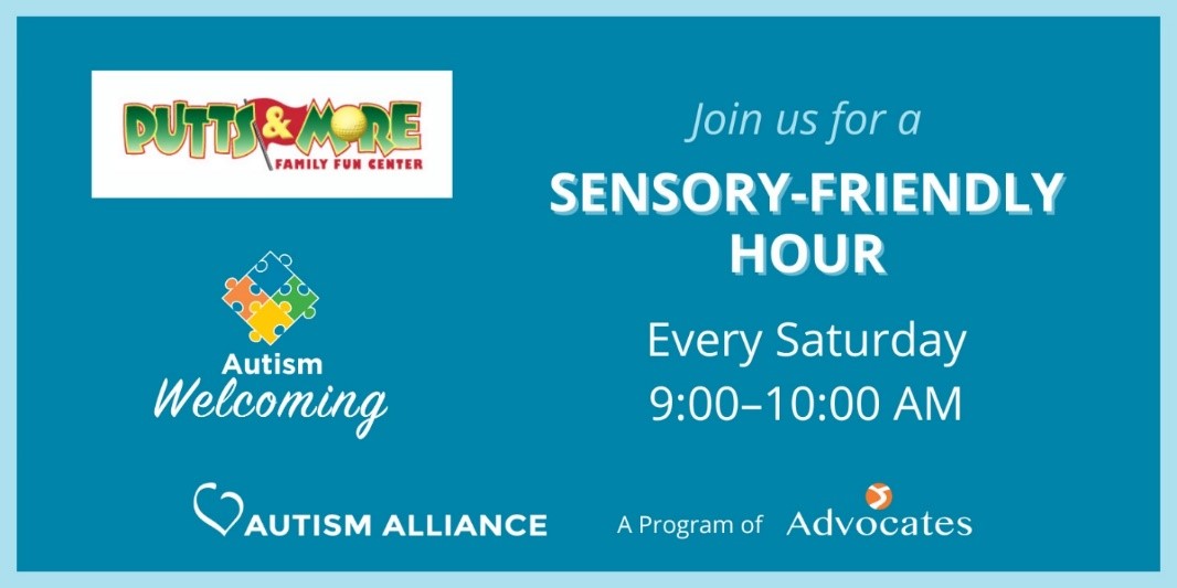 puttsandmore's tweet photo. Did you know we have a Sensory-Friendly Hour from 9-10 a.m. every Saturday? We love to offer this special hour for our friends who would like to spend time at Putts &amp; More Family Fun Center with a sensory-friendly focus. https://t.co/z1WwXvUcUZ
