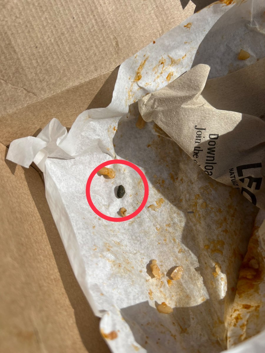 alexfoxdev's tweet photo. @leonrestaurants almost broke my tooth on a massive stone in my masala box from Brixton Leon. Staff were lovely and it was tasty but seriously questioning if I go back! It’s a shame as it’s one of my regular spots for my Brixton office. https://t.co/Fk8tfINJTA