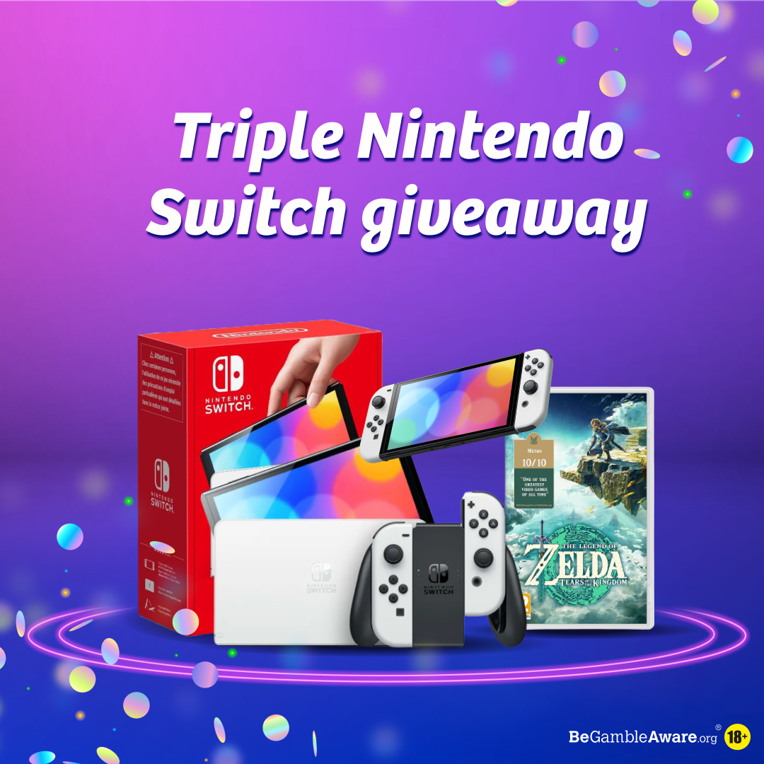 PlayOJO's tweet image. Drum roll, please... it’s time for a triple Nintendo Switch giveaway! 🎮⤵️Haven't got one yet? This one’s for you because we’ve got not one, not two but THREE of them up for grabs.

It couldn’t be easier to enter – just follow the link and fill in at least one of the entry forms.
