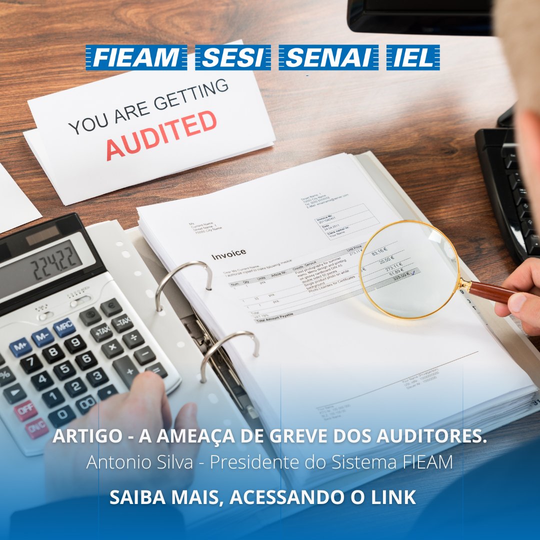 FIEAM's tweet image. ARTIGO - A ameaça de greve dos auditores

Antonio Silva - Presidente do Sistema FIEAM

A ameaça de greve dos auditores da Receita Federal do Brasil (RFB), pelo não cumprimento de acordo firmado em 2017 pelo Governo Federal, é motivo..

Acesse: lnkd.in/dd3rwESZ