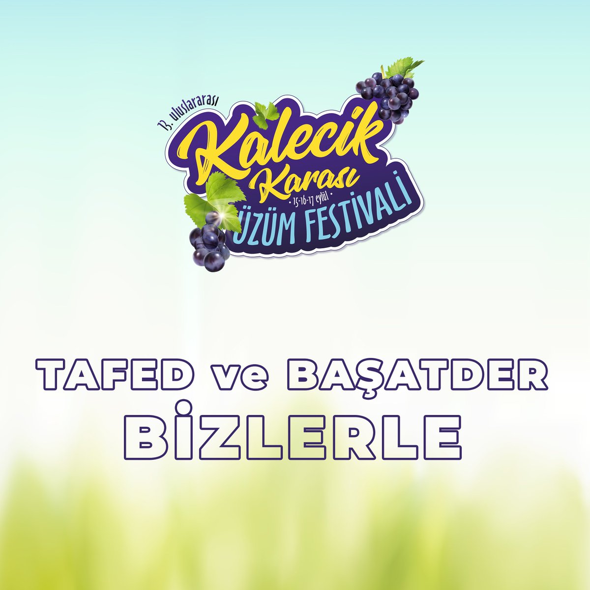 kalecikfestival's tweet photo. 15-16-17 Eylül tarihlerinde gerçekleştireceğimiz 13. Uluslararası Kalecik Karası Üzüm Festivali’nde Tafed ve Başatder bizlerle. 📅🎉📢 https://t.co/1GvLaB0YPL