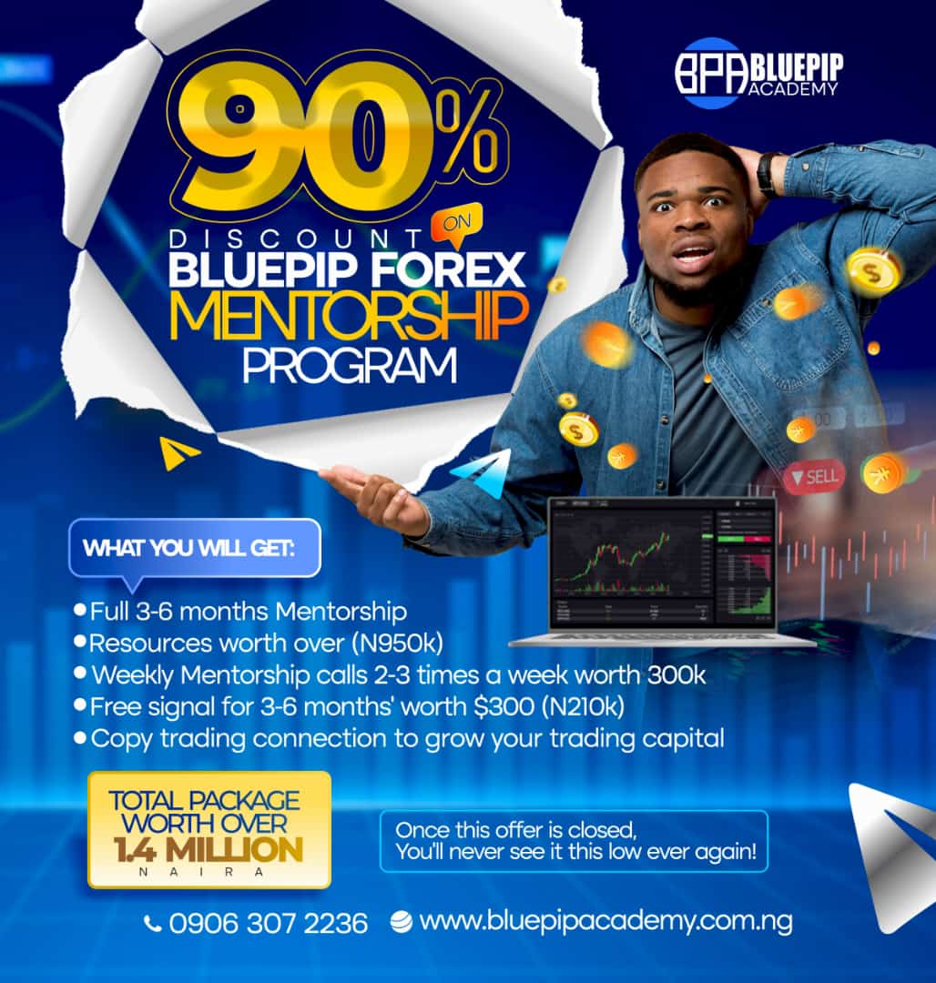 Our mentorship program is up and available at a 90% discount rate.

Hurry now!

Send us a DM to register.

#forexchallenge
#forextrading
#forex