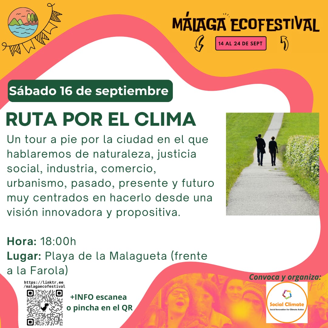 🙌🏼 La Ruta por el Clima se trata de un tour a pie por la ciudad de Málaga y el Monte Gibralfaro. 🗣 Hablaremos de naturaleza, urbanismo, industria, comercio, justicia social, pasado, presente y futuro. 💪🏼 Anímate a esta pedazo de actividad!!