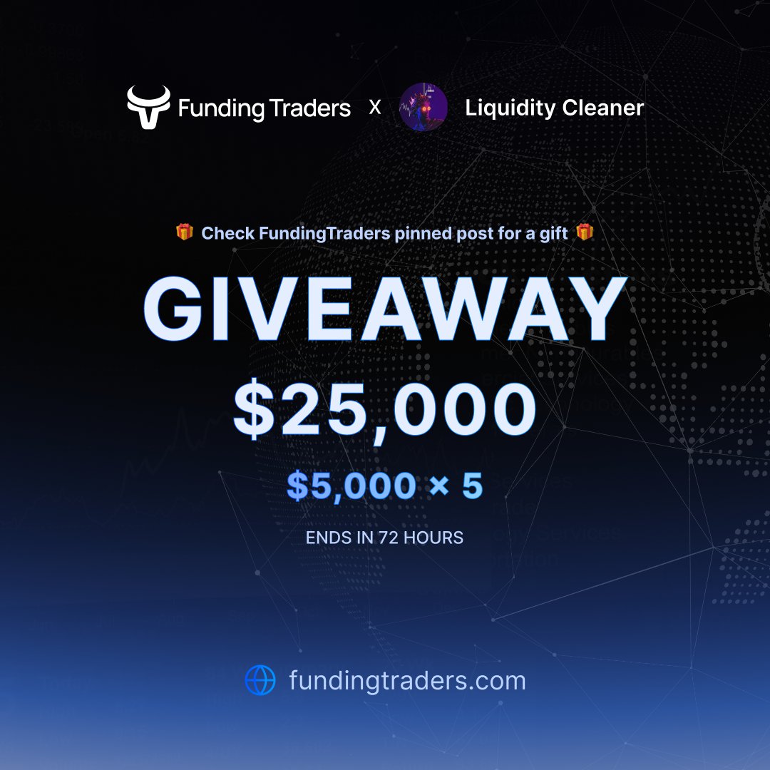 LiquidtyCleaner's tweet photo. PROP FİRM #GİVEAWAY
5x5.000$ PROP ACCOUNT 

✅ Follow- @LiquidtyCleaner -
@Funding_Traders - @StanFXTrading

✅ LİKE &amp; RETWEET

✅ Tag 5 Friends https://t.co/YBHhWSYIwW