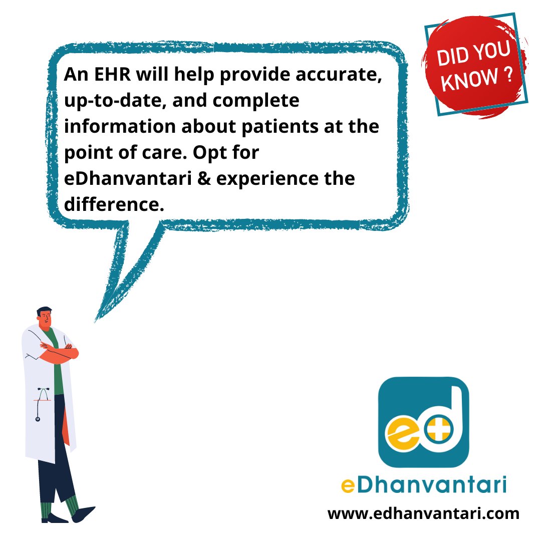 eDhanvantari turns clinics into hubs of informed care. It brings patient data to the forefront, empowering clinicians with real-time insights right at the point of care. This digital ally ensures better decisions & improved patient outcomes. 📈💡 #EHR #HealthTech #PointOfCare