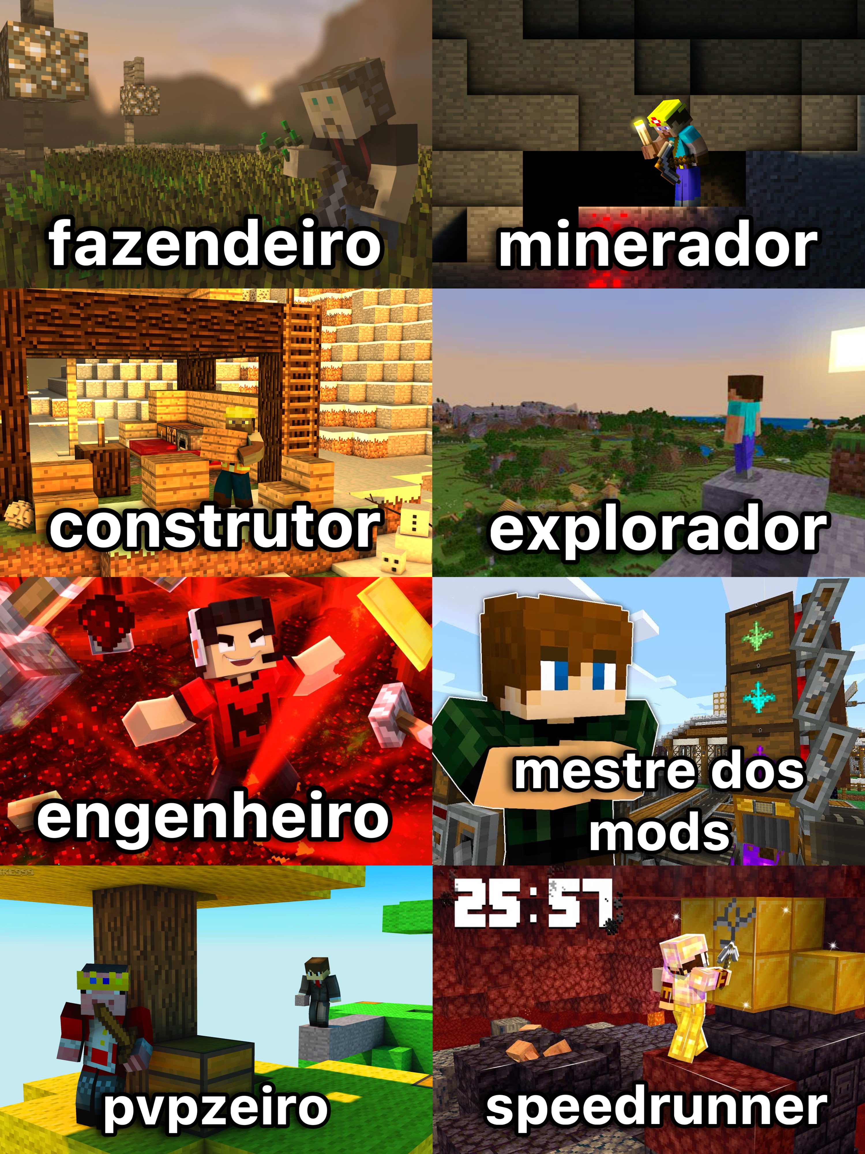 Comunidade de Minecraft on X: todo jogador de minecraft passa por essas  fases:  / X