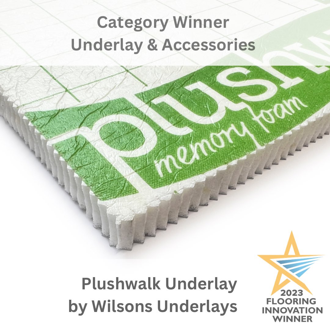 flooring_awards's tweet image. ✨Category Winner - Underlay &amp;amp; Accessories✨Plushwalk by @WUnderlays - this latest #underlay range now incorporates memory foam too - to provide exceptional levels of comfort and softness underfoot. Great entry - congratulations!👏🥂👏