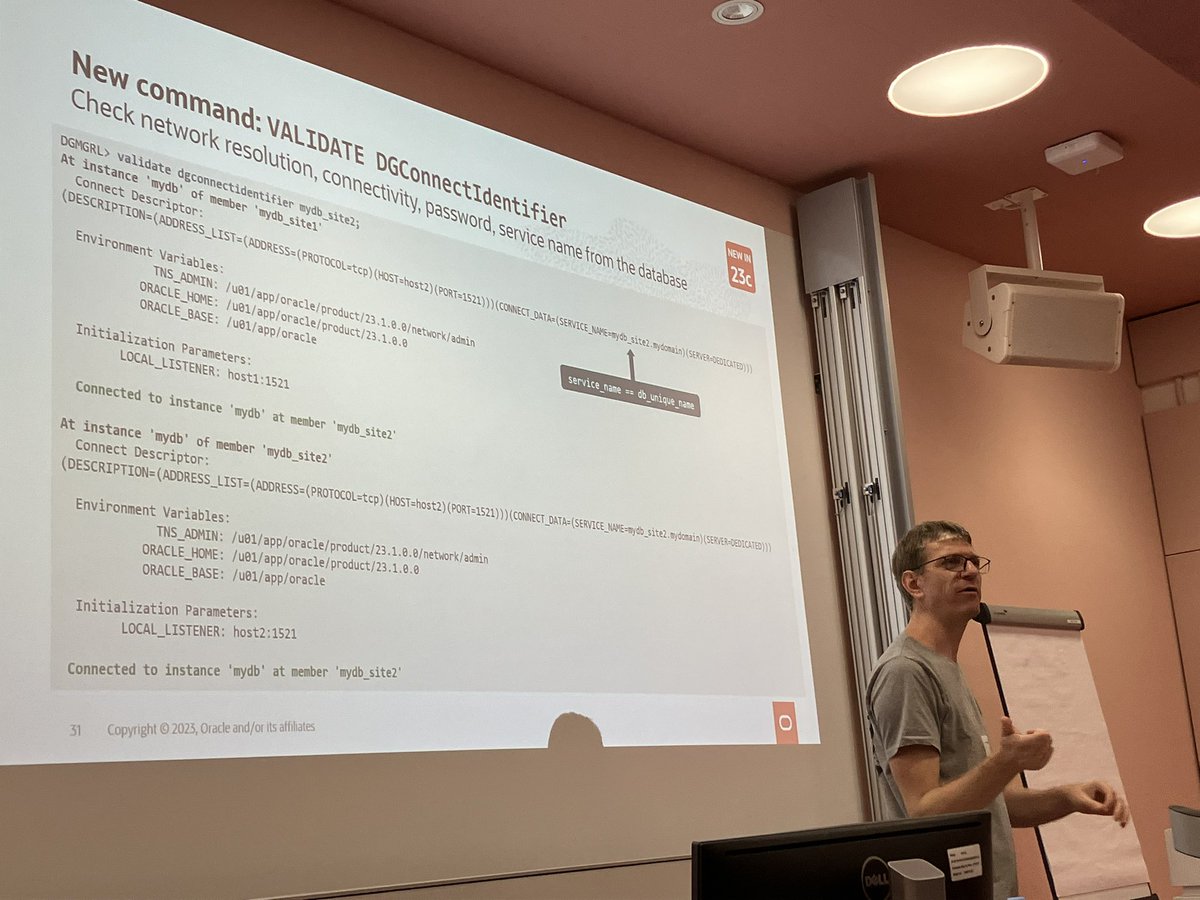 <a href="/ludodba/">Ludovico Caldara</a> presenting about DataGuard 23c at #sougday23