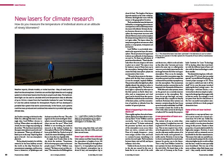 PhotonicViews's tweet image. #LaserSources New lasers for climate research – how do you measure the temperature of individual atoms at an altitude of ninety kilometers? (@FraunhoferILT / @iap_kborn) wileyindustrynews.com/en/photonicsvi…