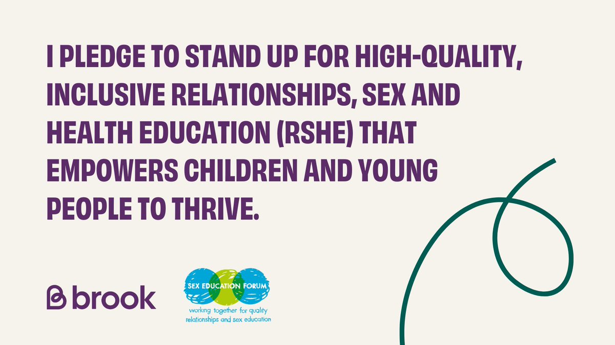 inclusive Relationships, Sex and Health Education that empowers children and young people to thrive. Join over 50 other organisations in signing @BrookCharity and @sex_ed_forum’s #RSHEPledge today! rse.brook.org.uk