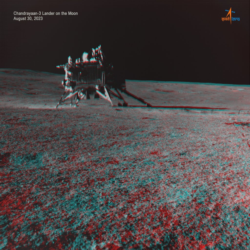 Chandrayaan-3 Mission:

Anaglyph is a simple visualization of the object or terrain in three dimensions from stereo or multi-view images. 

The Anaglyph presented here is created using NavCam Stereo Images, which consist of both a left and right image captured onboard the Pragyan…