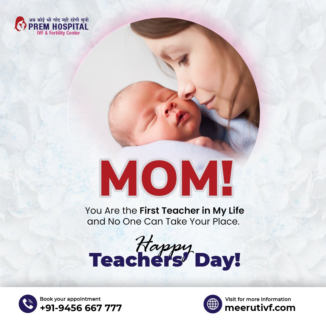 MOM!! 🌟
You are the first teacher in my life and no one can take your place. Happy teachers’ day!
#IVFtreatment #IUI #ICSI #ivfcostmeerut #meerutcity #fertilityspecialist #fertilityexpert #ivfexpert #ivfspecialist #ivfclinic #happyteachersday #teachersday