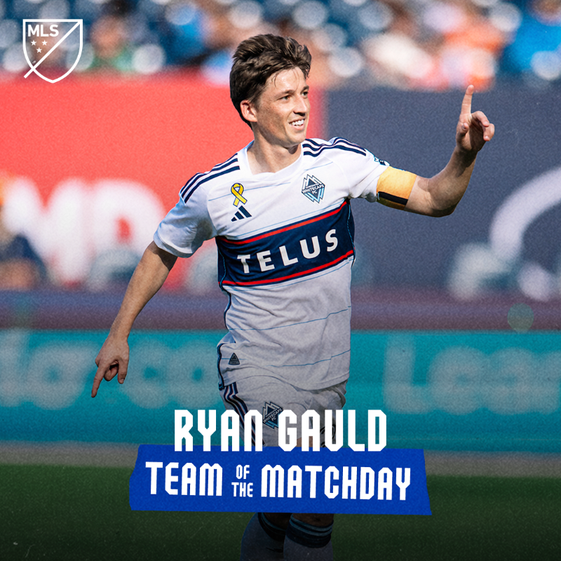 WhitecapsFC's tweet photo. Gaulden Run ⭐️

For the 9th time this season, attacking midfielder @RyanGauld has earned @MLS Team of the Matchday honours following their 1-1 road draw against NYCFC on Matchday 30 👏 Congrats again, Ryan!

#VWFC| #NYCvVAN