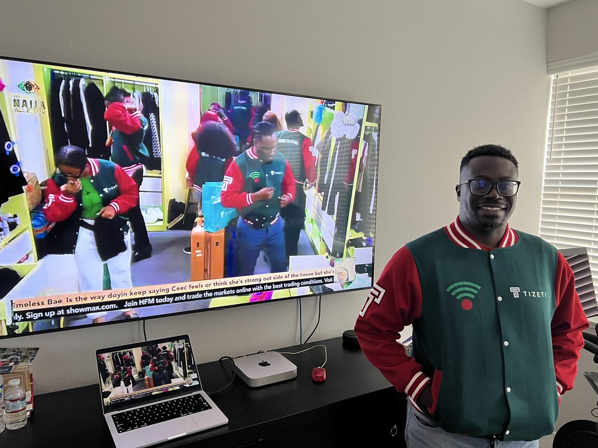 kananyi's tweet photo. Repping #bbnaijaAllstars housemates with our @tizeti jacket. Wish them all the best with their task. Study hard 🚀👏🏿 https://t.co/DLgOd3QfQ5