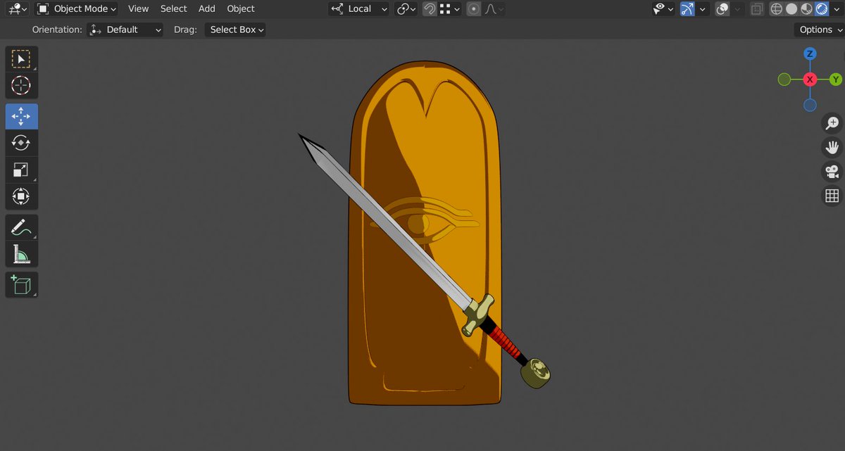 IggyBlends's tweet photo. Ancient Egyptian shield with sword - Toon/Cell shaded Blender 3D models ⚔️🛡️ https://t.co/YUdLEDnBGo