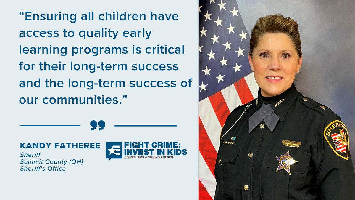 #MemberSpotlight Summit County (OH) Sheriff Kandy Fatheree supports ECE programs because she knows that quality early learning programs are essential to a child’s success.
