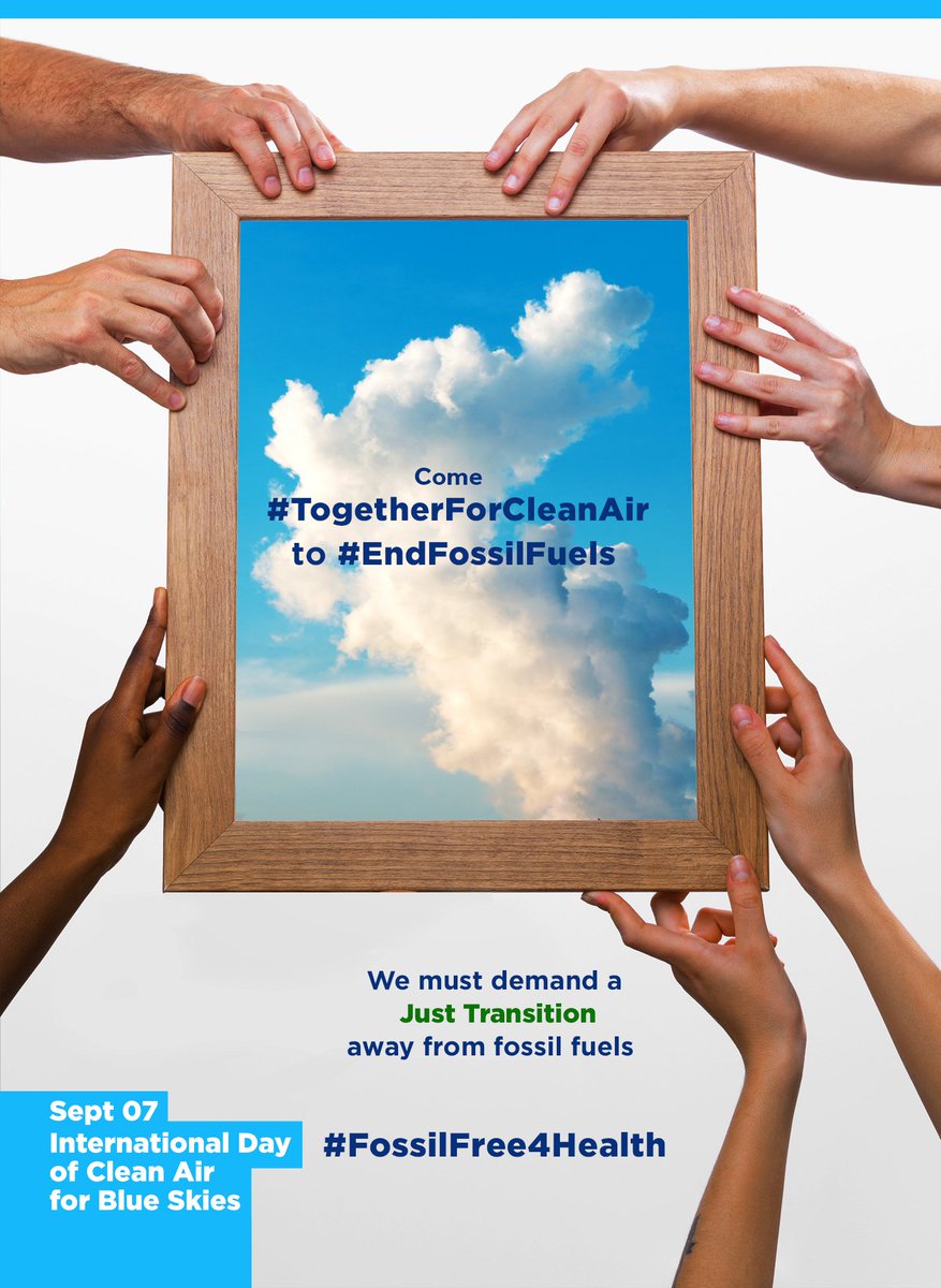 Breathing clean air is a fundamental right! Fossil fuels contribute to harmful air pollution and jeopardize our health and the environment. It's high time we prioritize renewable energy and sustainable solutions  #TogetherForCleanAir #FossilFree4Health  @WHO @kdrarvind