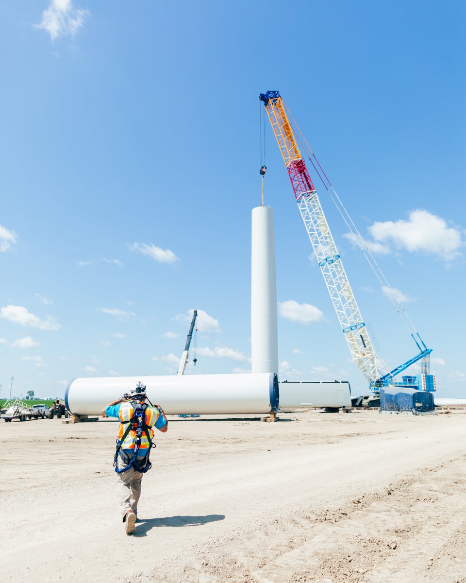 WanzekConst's tweet photo. All rigged up...ready to rock and roll. #TeamWanzek #Rigging #Harness #WindTower #Renewables https://t.co/6LxRXR5O8C